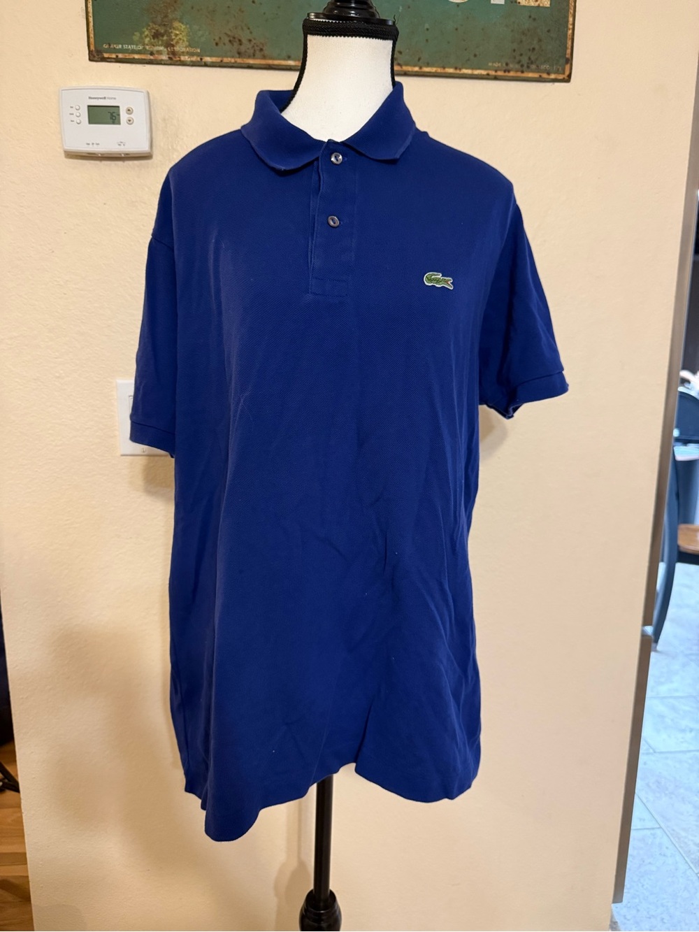 Lacoste Classic Fit Blue Short Sleeve Polo Shirt Size XXL Collared Original